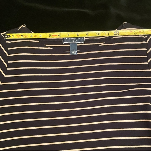 Karen Scott Women's Casual Dress - Body-Hugging Striped Wear-Anywhere - Size M - Picture 7 of 14